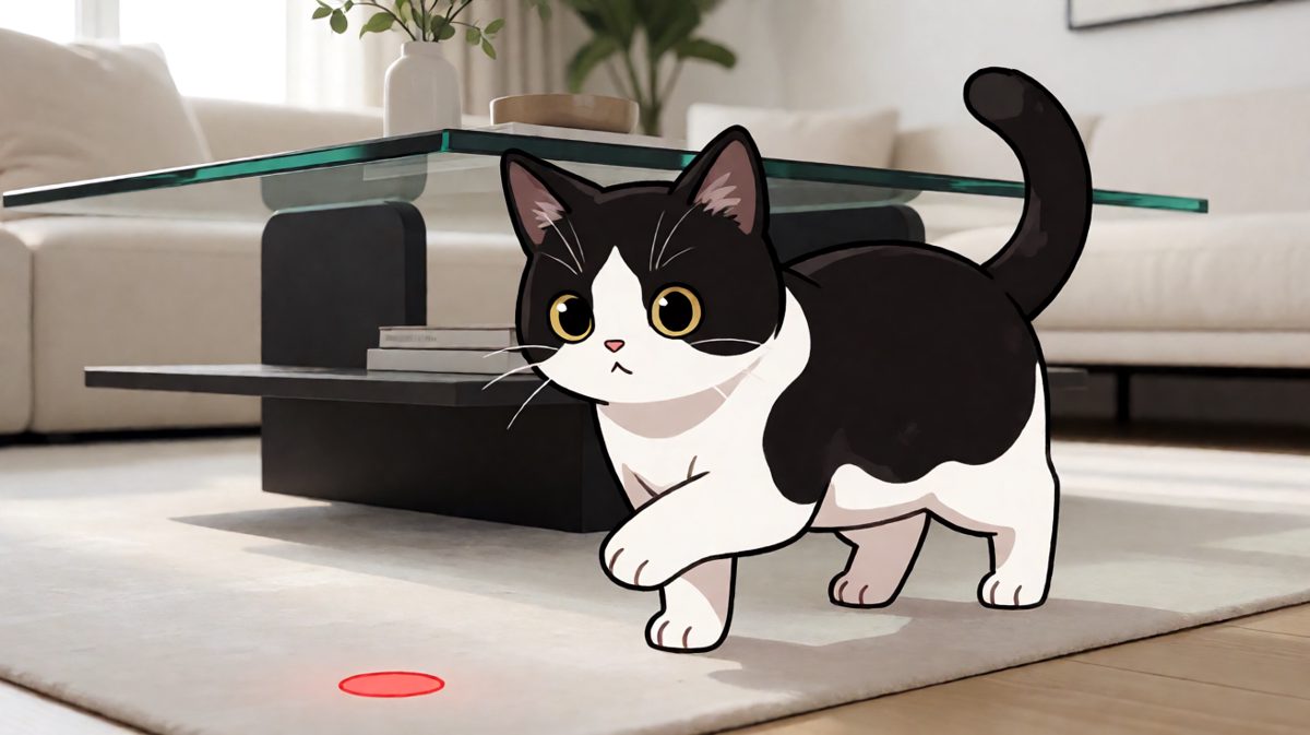 激光笔：我消失了。猫：我也消失了……