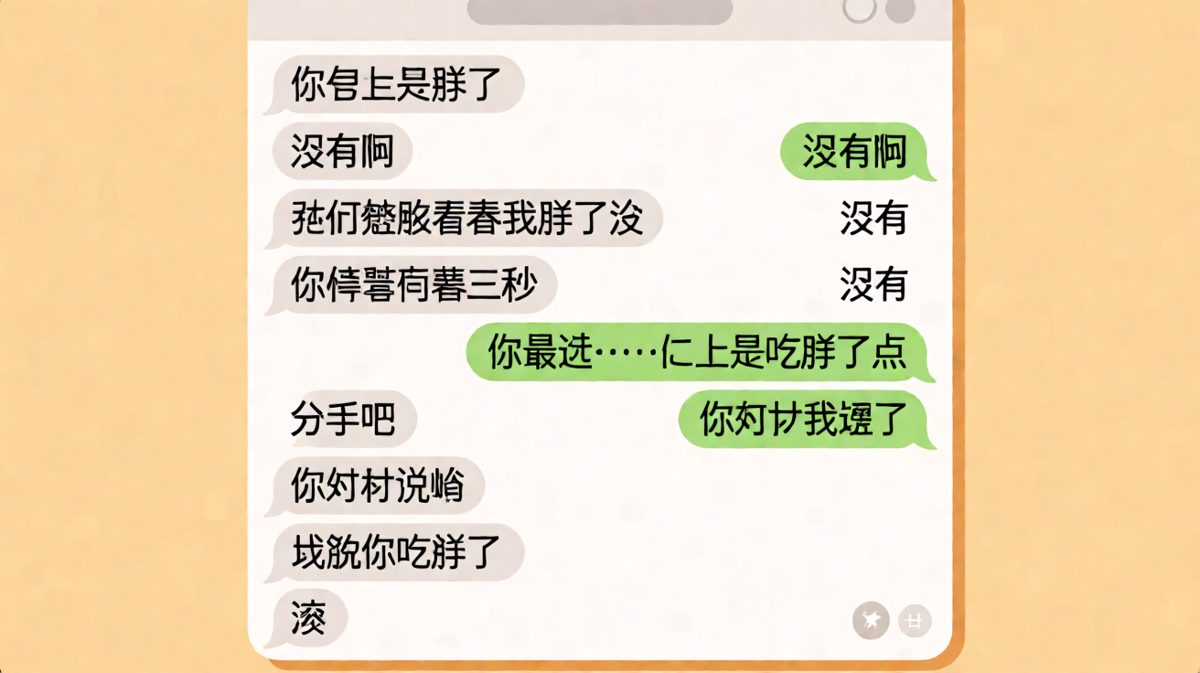 「你是不是胖了」最终演变成一场生死考验