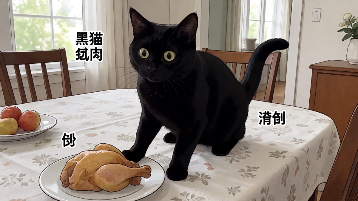 猫：这桌子是施了什么魔法吗？