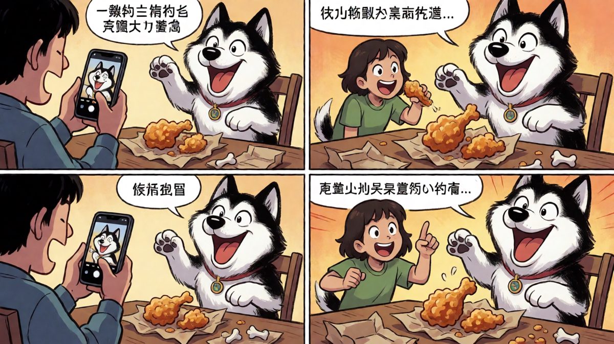 我没有，是炸鸡自己跳进我嘴里的