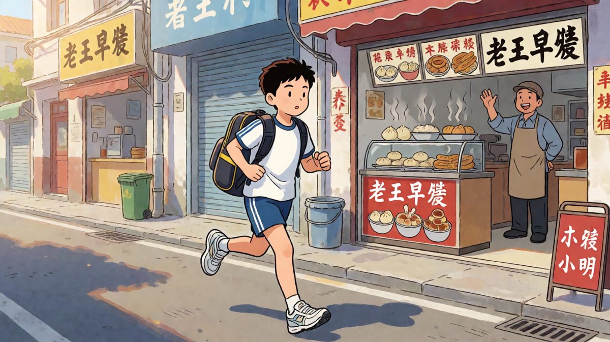 跑步途中，偶遇飘香四溢的早餐店……