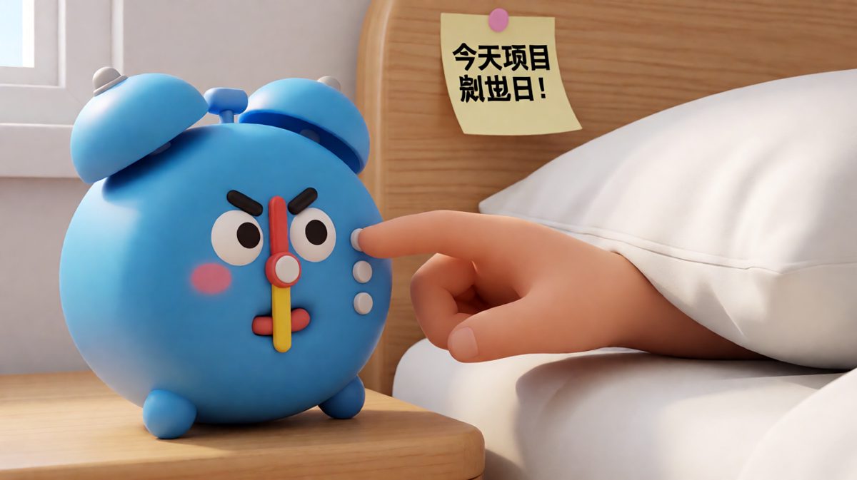闹钟在尖叫，而我在被窝里顽强抵抗