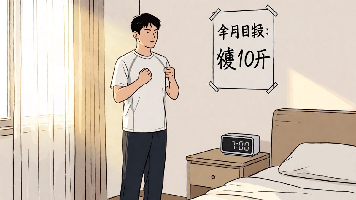 雄心勃勃的减肥第一天，主角立下壮志