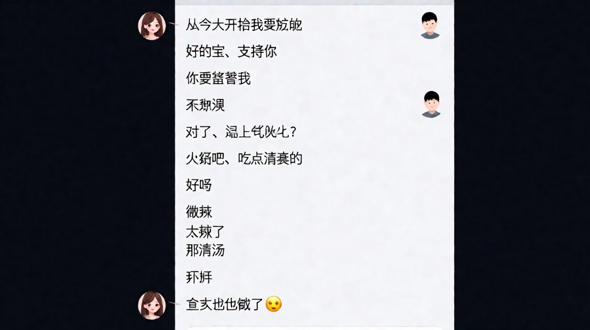 女生说要减肥，结果两人还是约了火锅