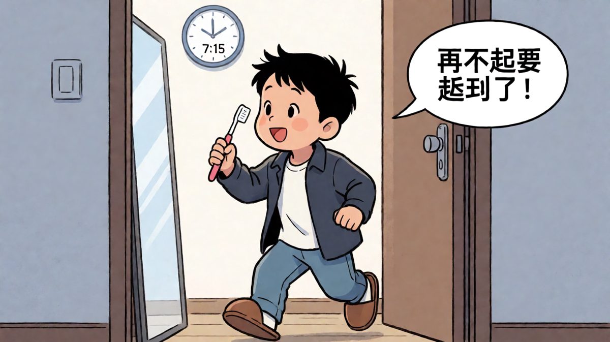 手忙脚乱准备出门，彻底迟到的一天开始了