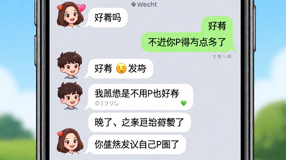 一句'P得有点多'让男生从夸人现场直接滑落到社死深渊。