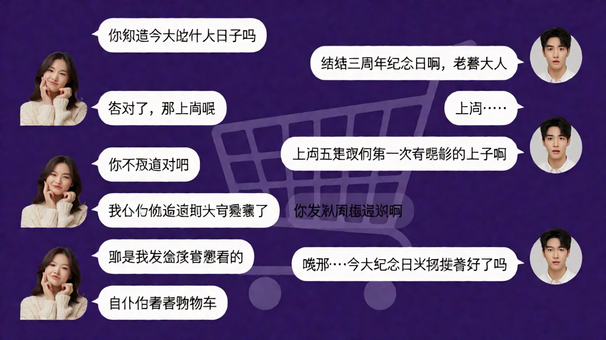 男生记对纪念日却搞混了'第一次看电影'的日期，最后发现他买的礼物早就躺在女生的购物车里等她翻牌子了。