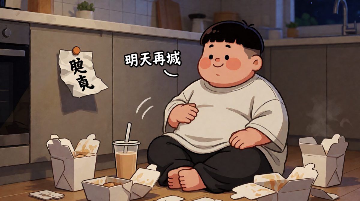 一顿夜宵下肚，减肥计划再次延期到明天。