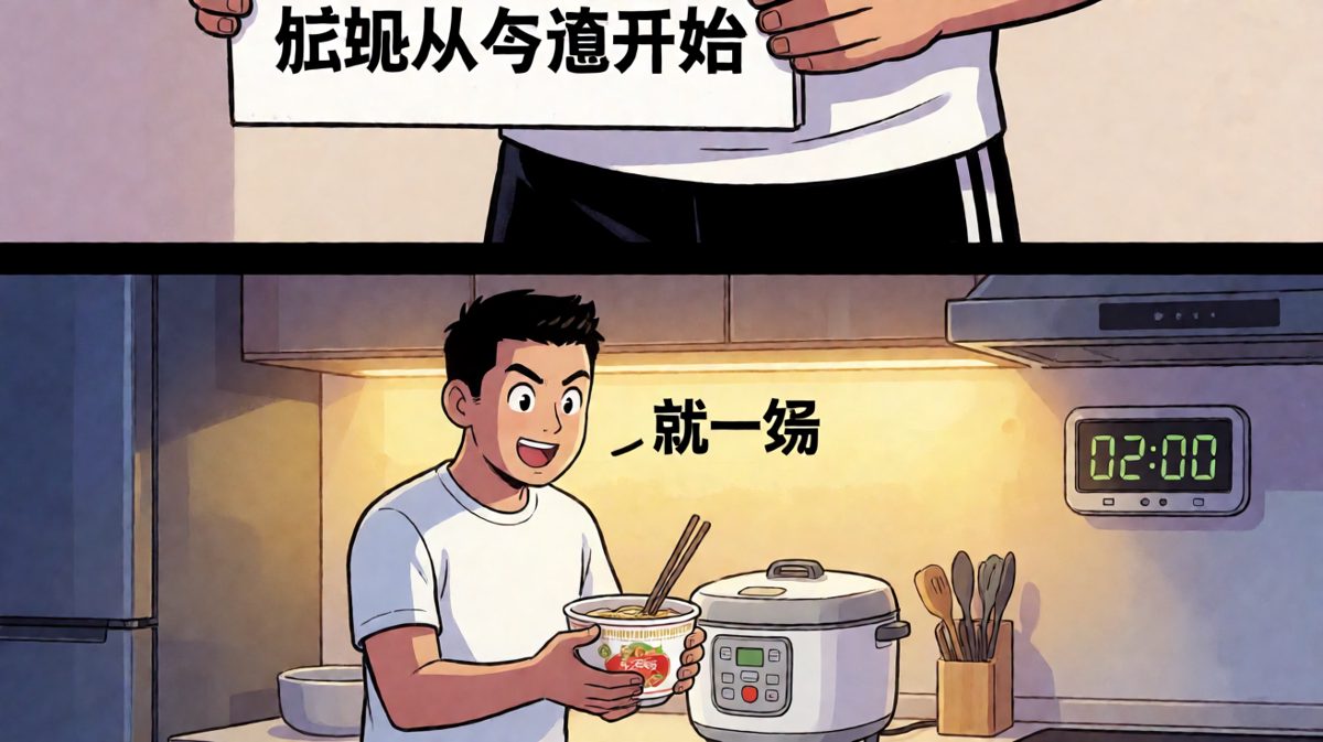立flag的我 vs 深夜饿醒的我，永远不要相信前者