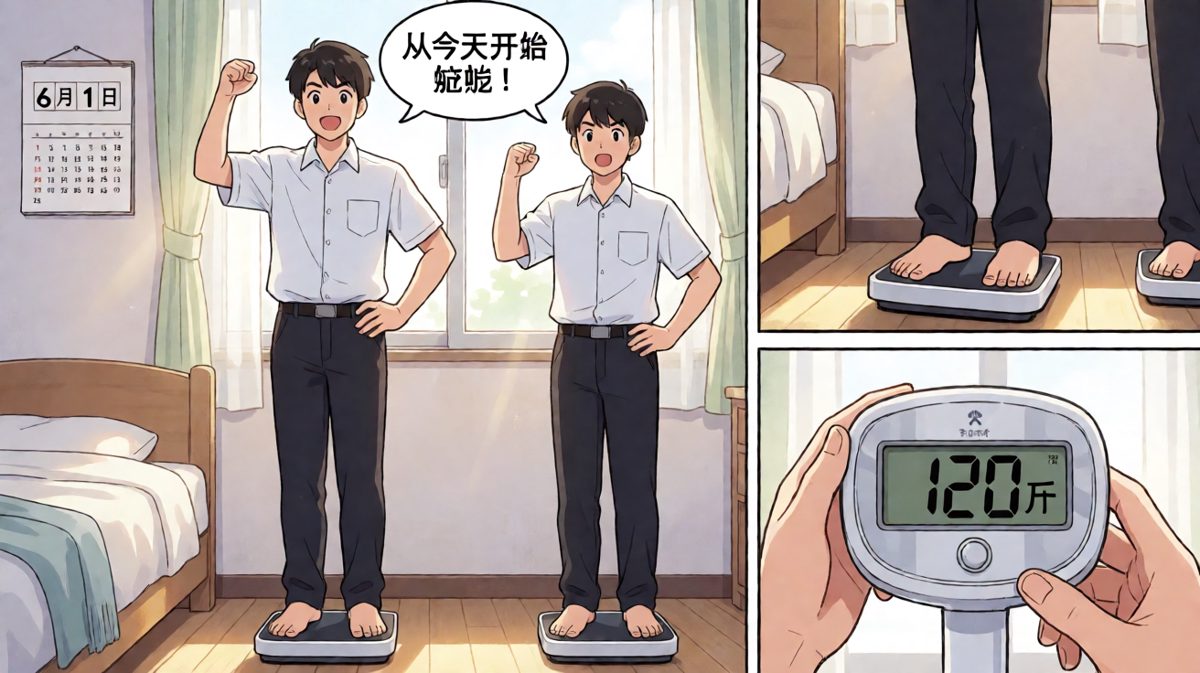 小明立下减肥誓言