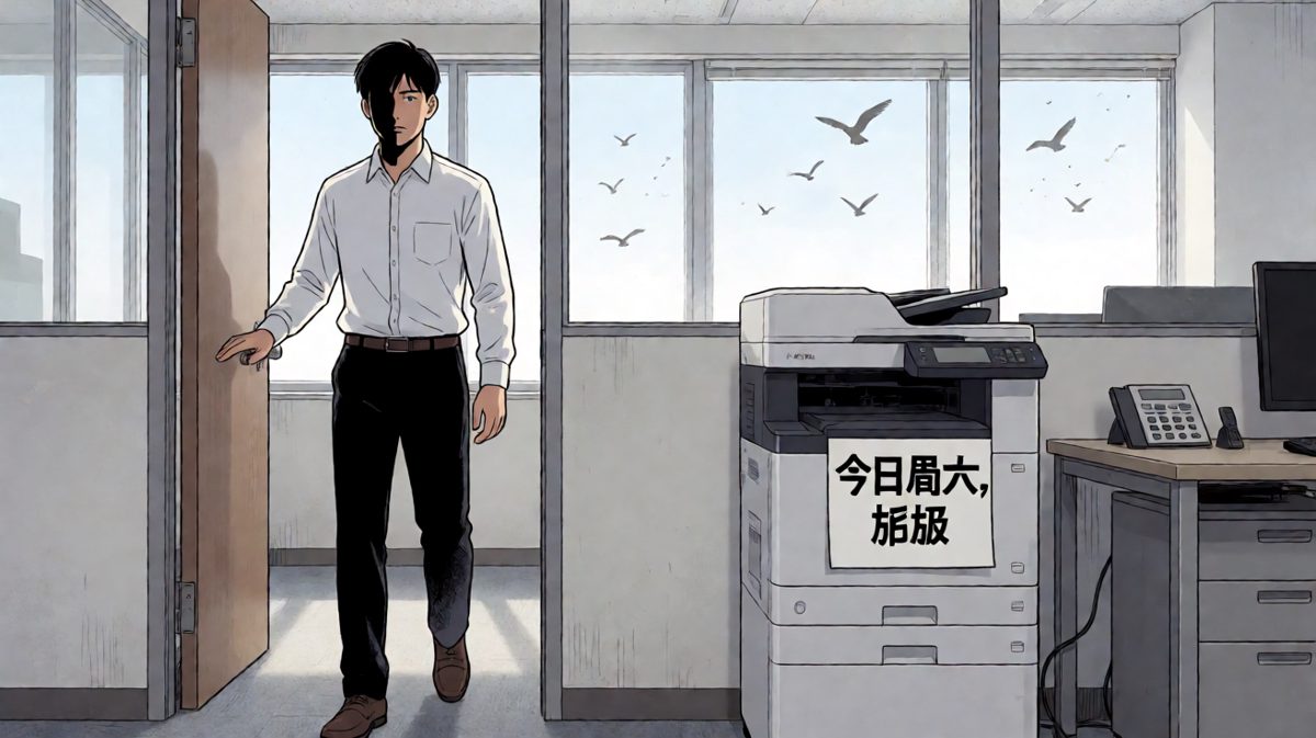 推门一看——今天居然是周六……
