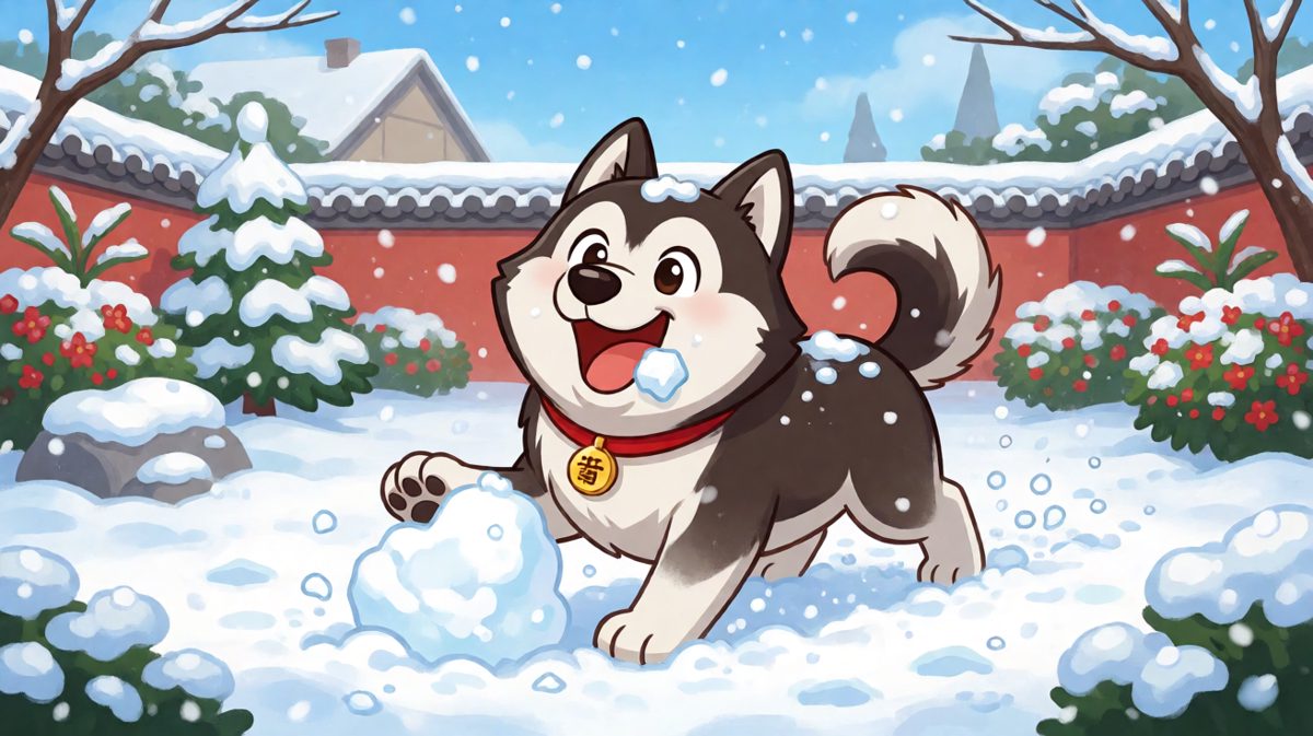 狗：这白色 fluffy 的东西到底是什么！我要和它融为一体！