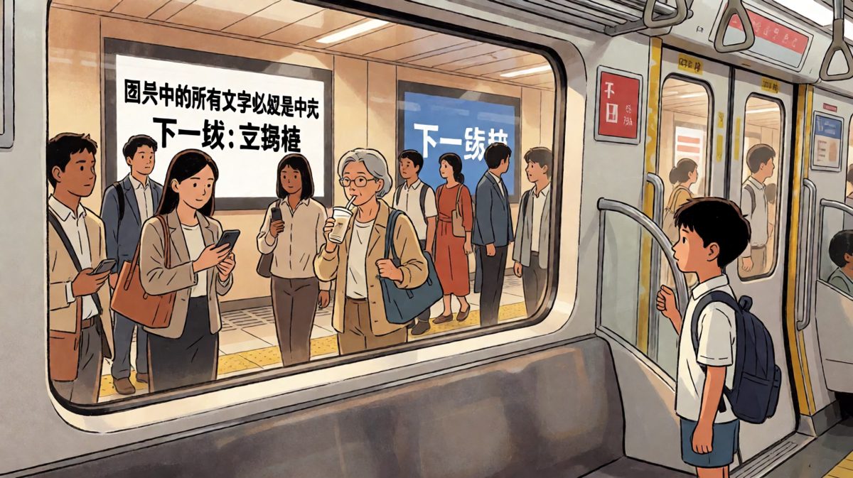 小明随着列车开往公司，领带还在车门缝里随风飘摇