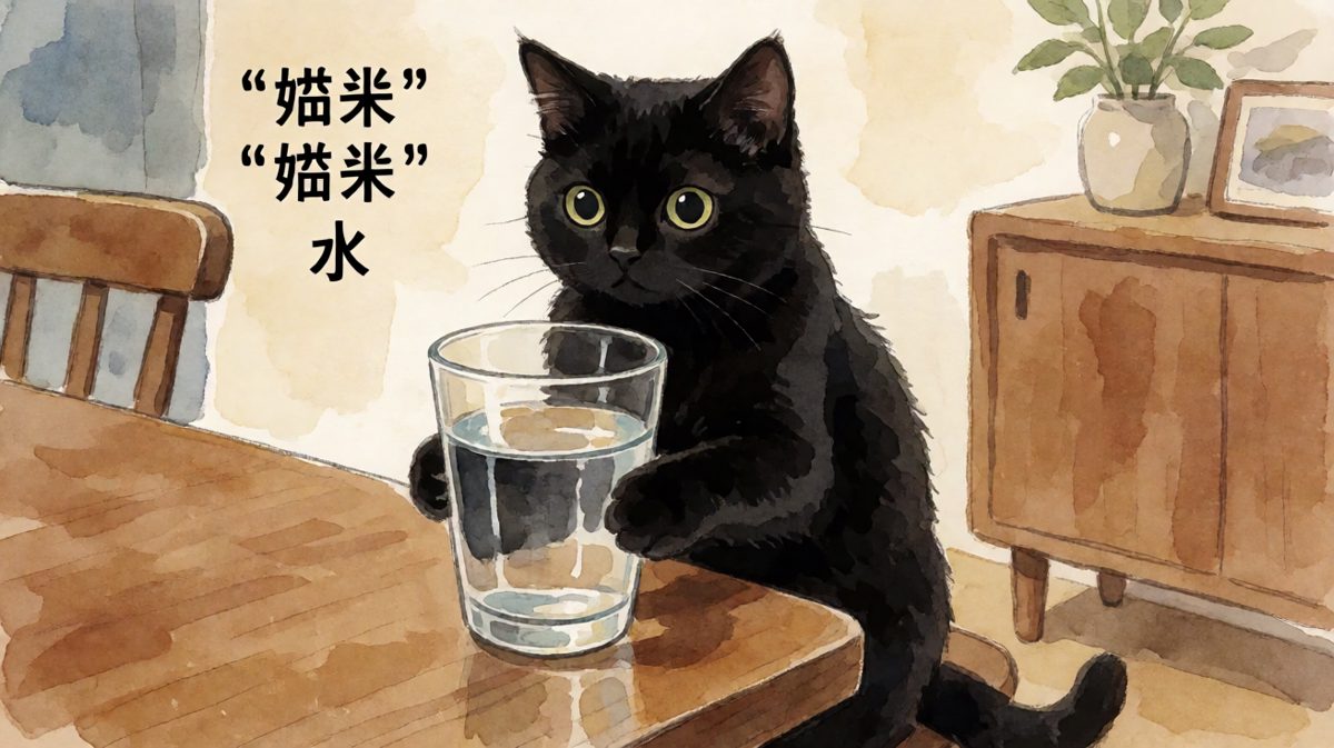 猫咪：不是我推的，是杯子自己跑的。