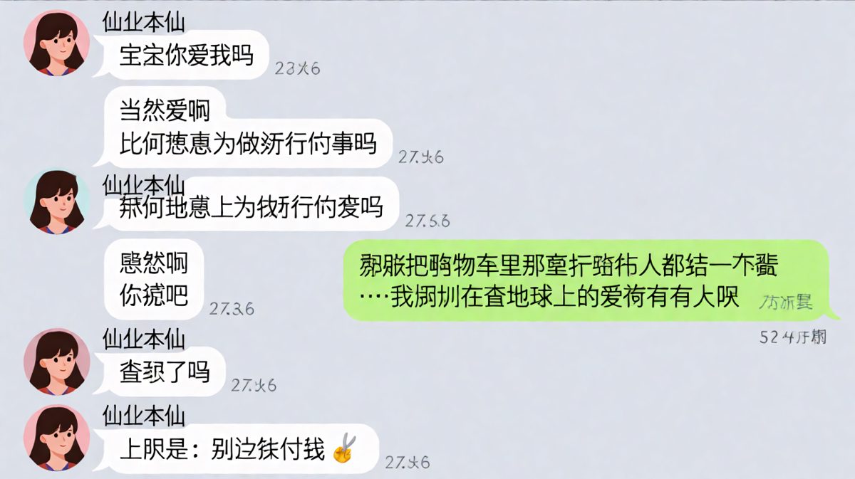 爱的上限：男友查出爱的极限是「别让我付钱"