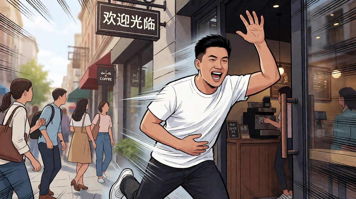 发现咖啡太利尿后疯狂冲向厕所