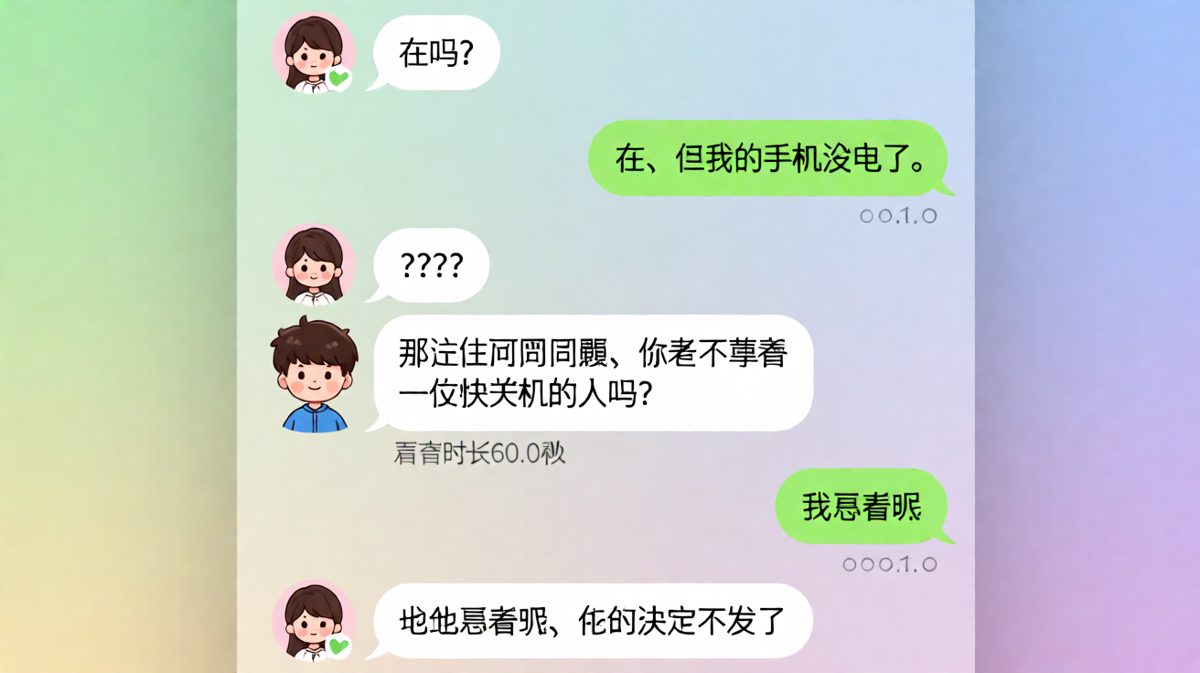 手机没电论：男生用离谱理由逃避回复，最后女生反杀不发语音。