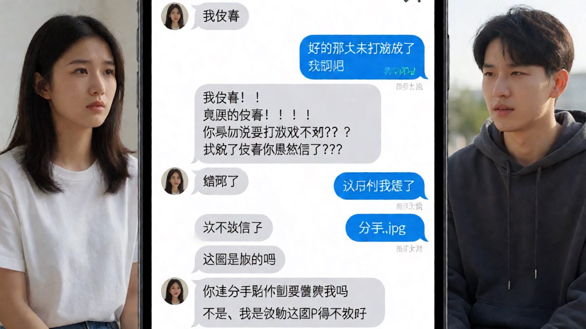 我没事三连：女生连发五条暴击，男生每句都踩在雷点上。