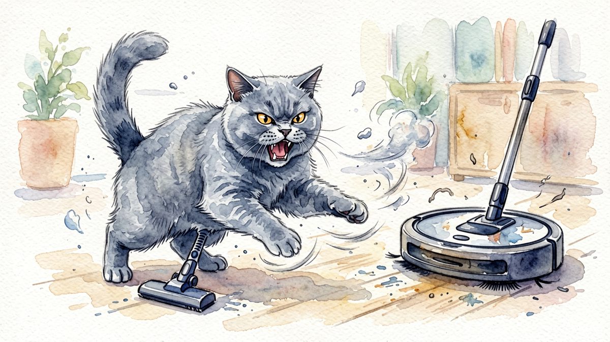 蓝猫：这铁疙瘩居然敢进入本喵的地盘！
