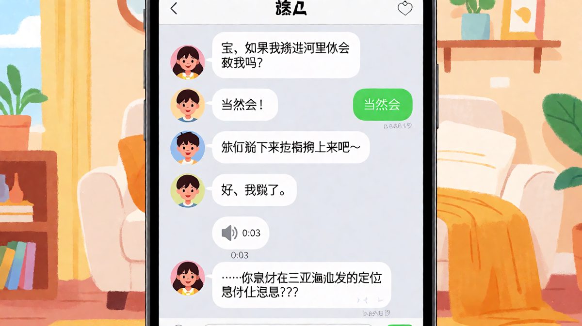 女生测试男友忠诚度，结果男友真的去三亚海边测试了——定位暴露一切。