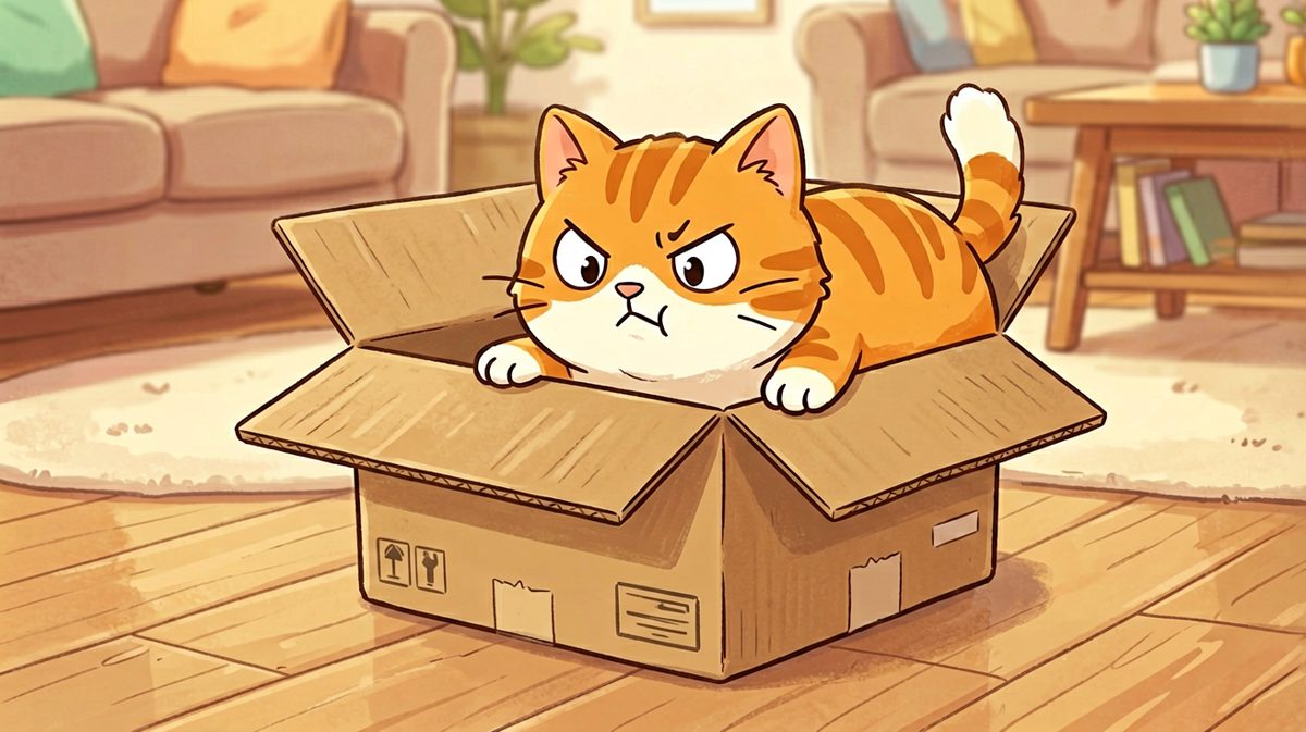 猫：只要我够努力，这个箱子就是我的！