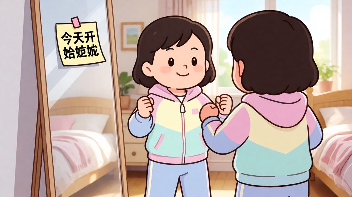 第一天，信心满满立下减肥誓言