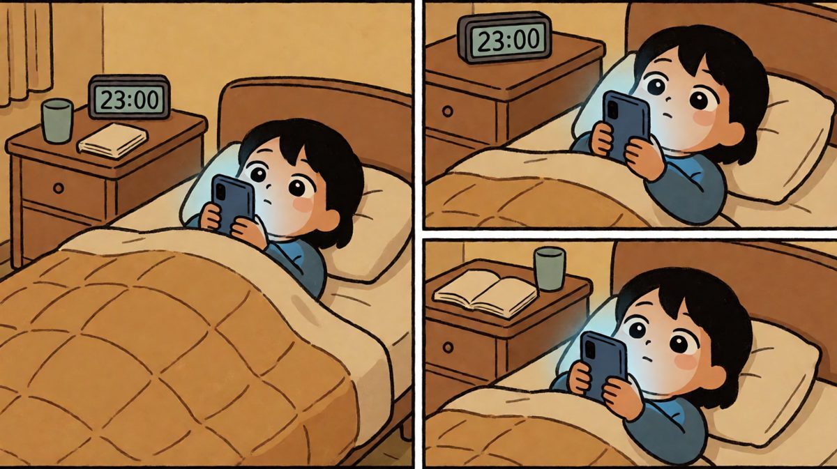 深夜发誓明天一定早起，结果刷手机到半夜。