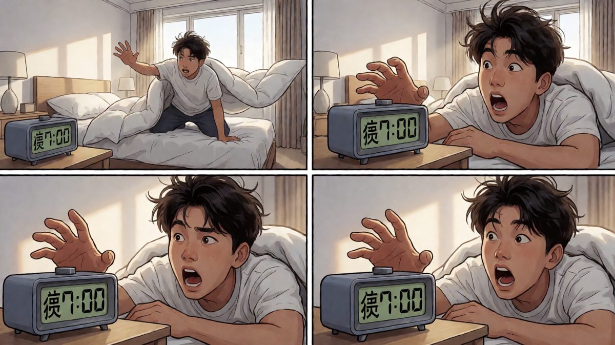 闹钟响了！猛然惊醒：迟到了！！！