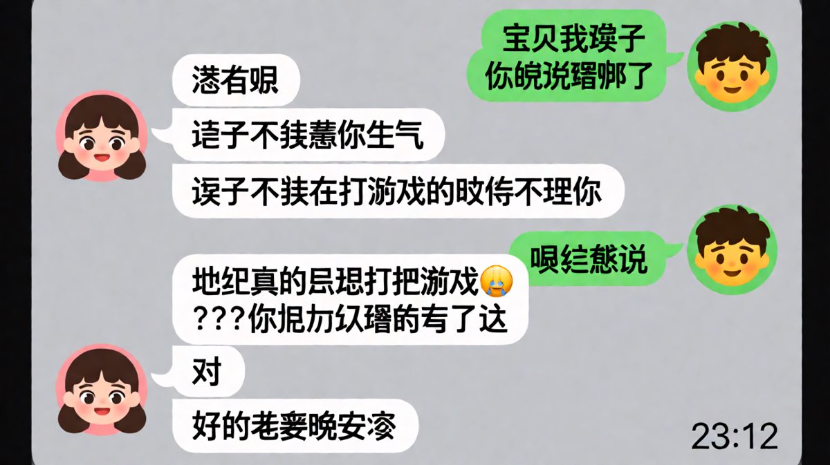 男生认错三连后暴露真实目的，最后潇洒说晚安，留下女生无语。