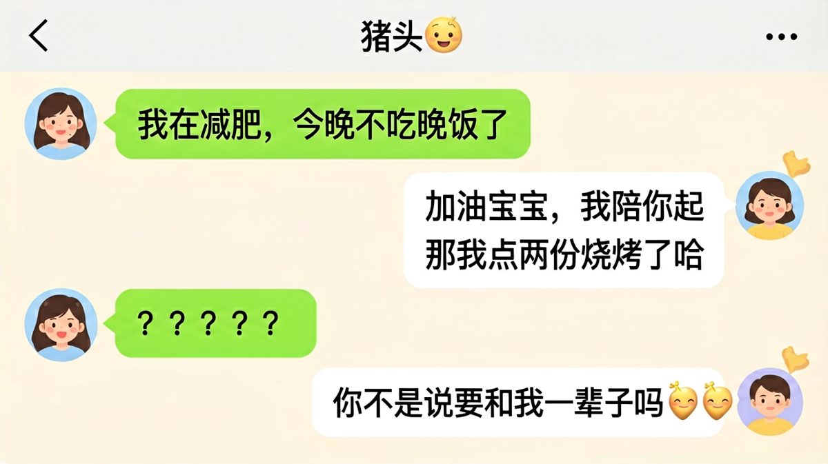 陪减肥的终极理解方式