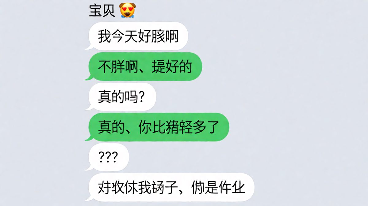 一句「比猪轻多了」从夸变损，女神瞬间炸毛。