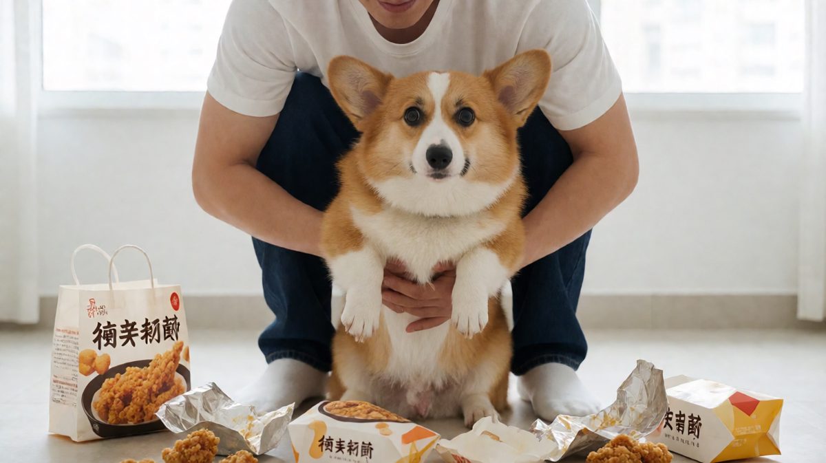 狗：什么炸鸡？我没看见，是风吹进我嘴里的！