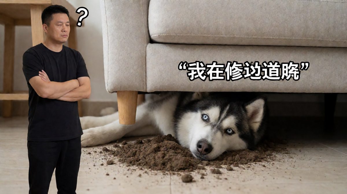 狗：别打扰我，我正在执行一项拯救世界的秘密任务！