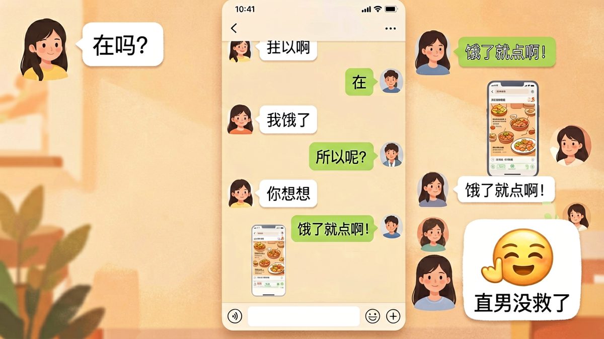 「我饿了」经典套路，直男的终极反击