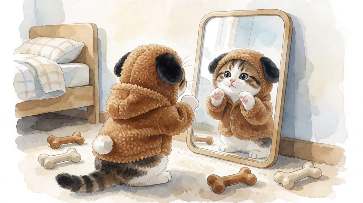 这只猫最近想转行当狗，第一步是学会汪汪叫