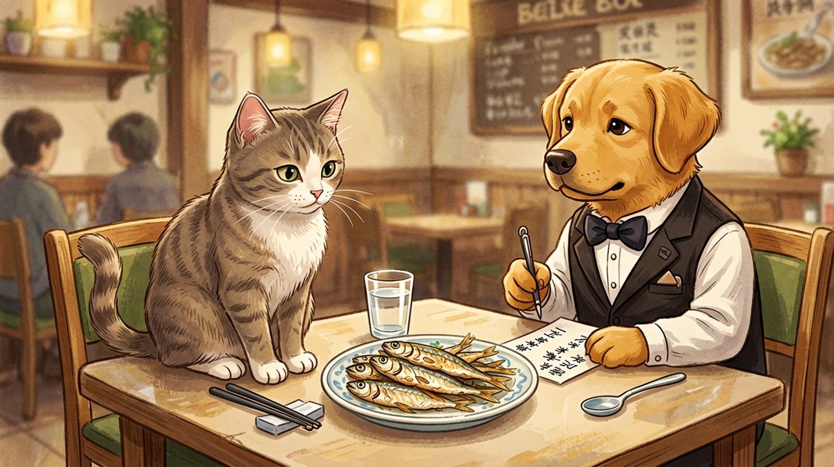 本喵今日 VIP 待遇，两条腿的居然给我端菜