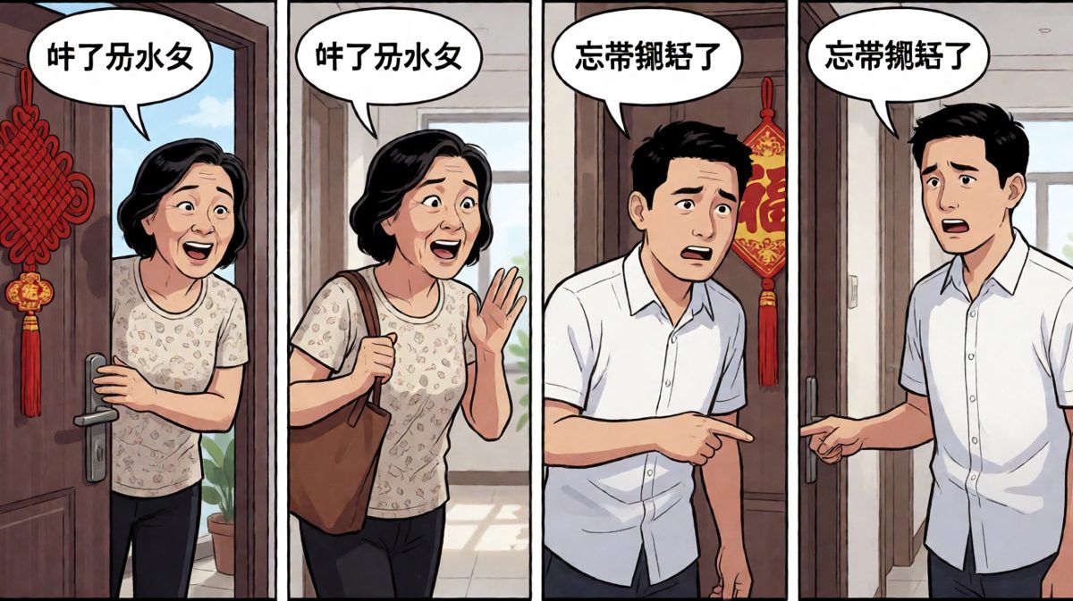 邻居大妈热情围观，小伙尴尬解释