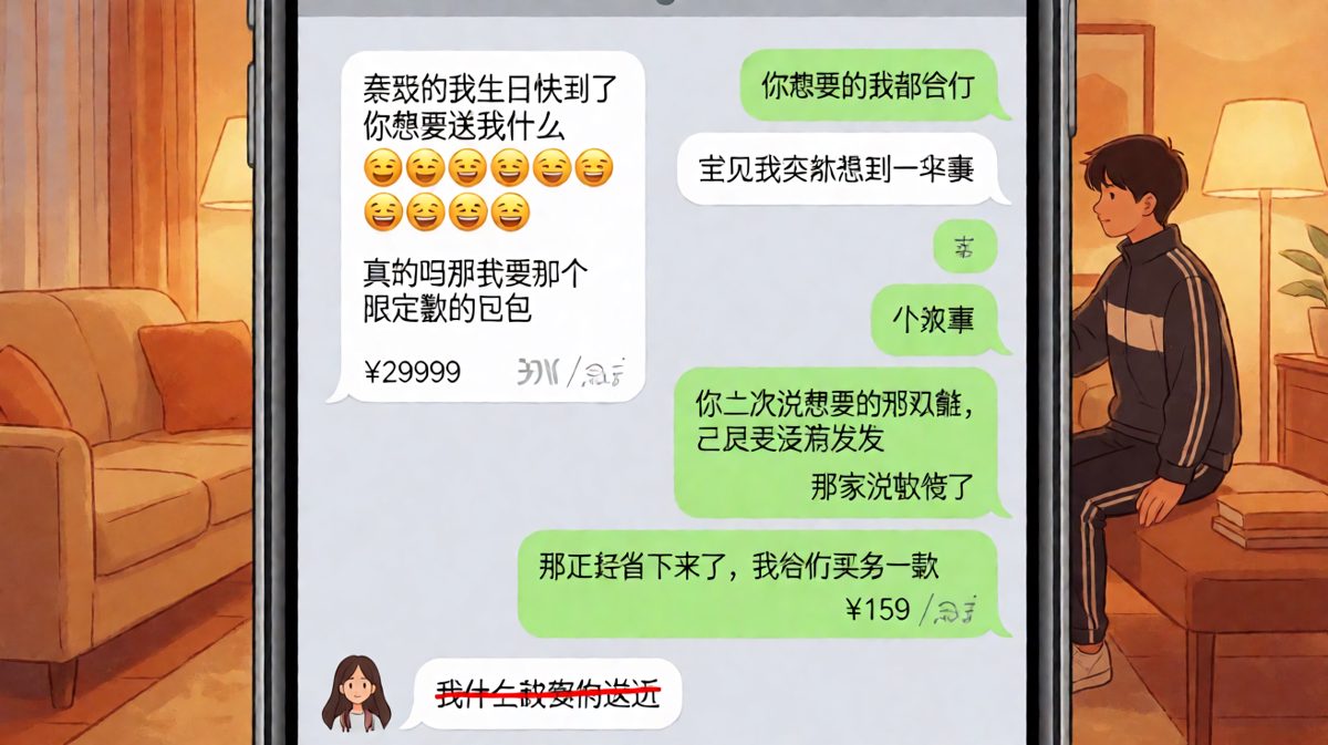 男生用缺货的限量款忽悠女朋友收下一个一百五的帆布包当生日礼物