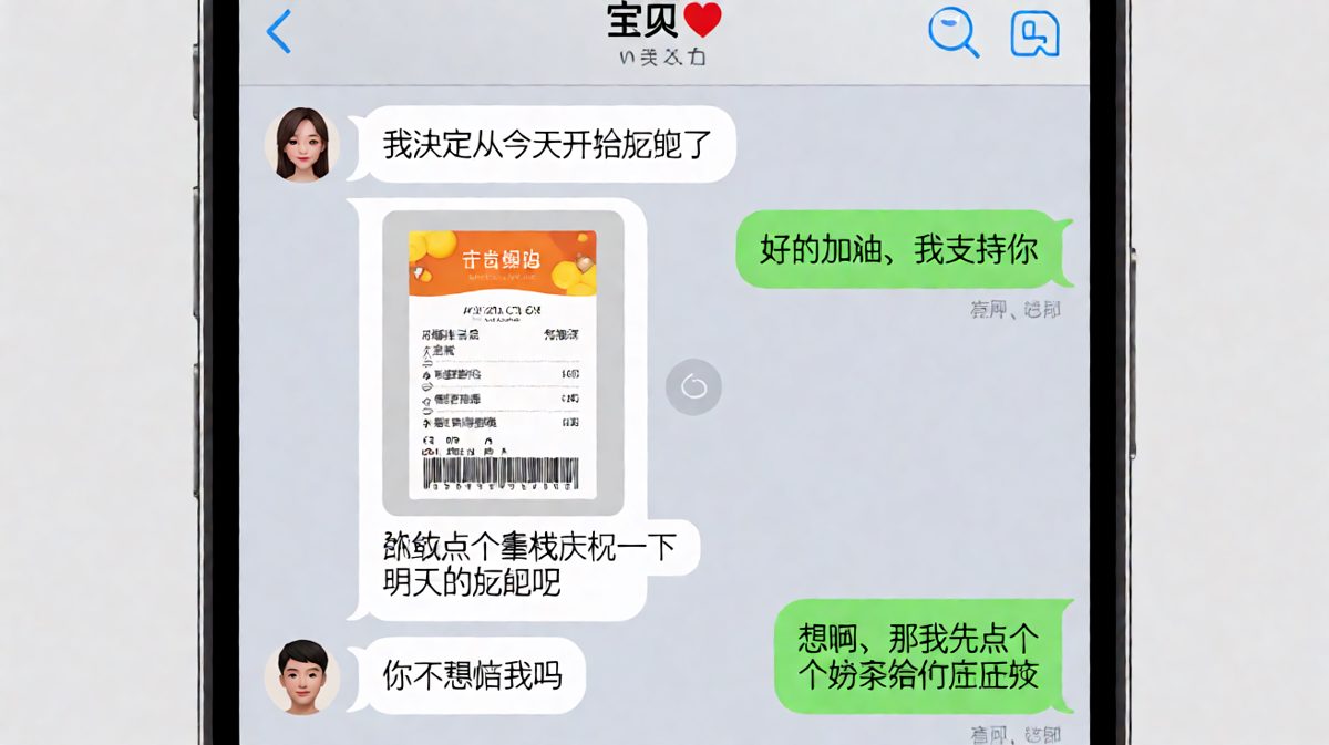 女生宣布减肥却用蛋糕庆祝，男生的反应比她还真实