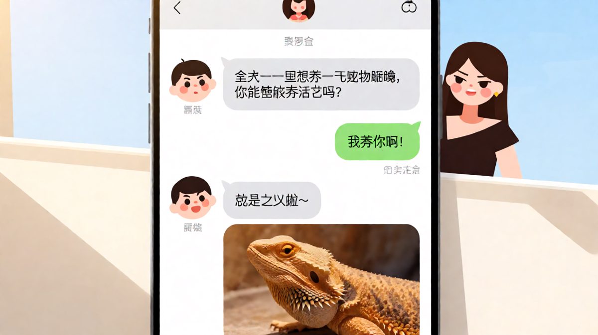 经典「我养你啊」被曲解成养蜥蜴，男生当场石化