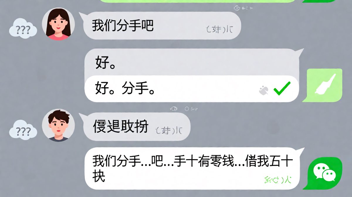 一场惊天动地的分手闹剧，原来是五十块钱