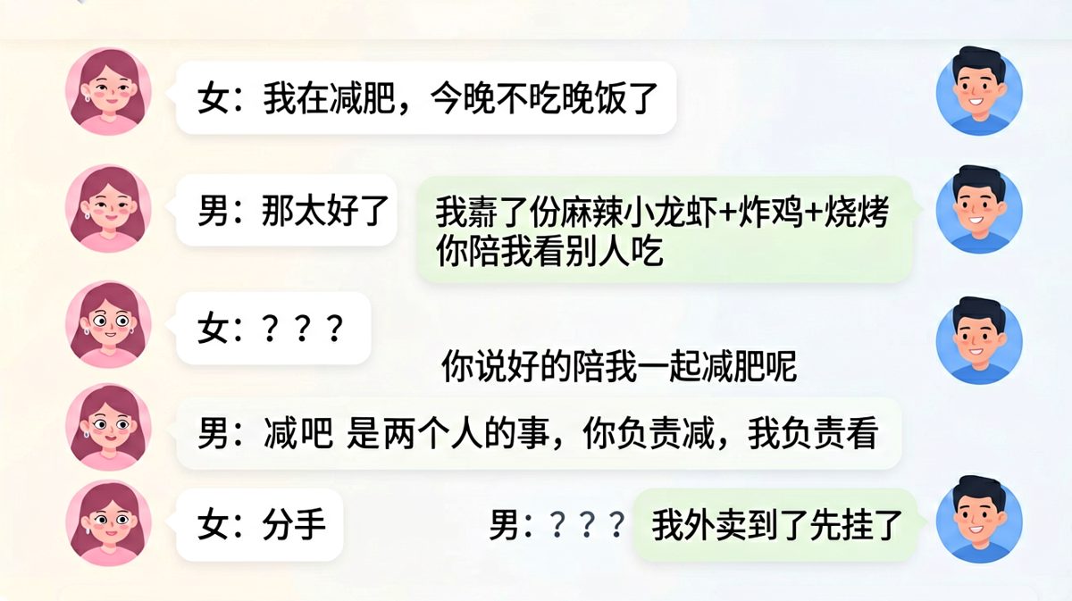 减肥的终极含义：你减你的，我吃我的
