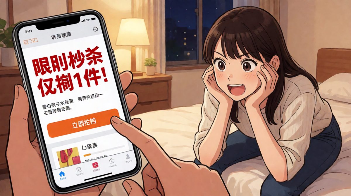 深夜看到限时秒杀，只剩最后一件了！