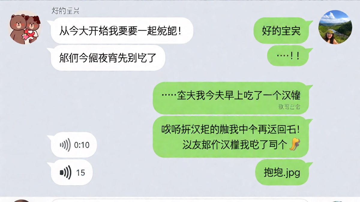 减肥第一天就破功，男友一口气吃了两个汉堡的聊天记录