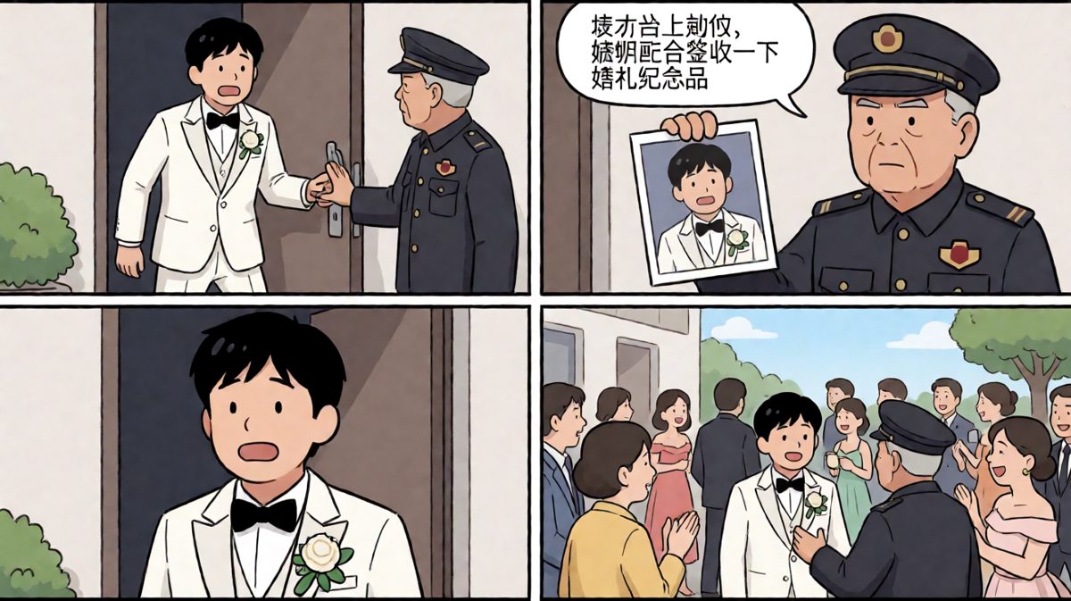 溜之大吉却被抓包签收纪念品