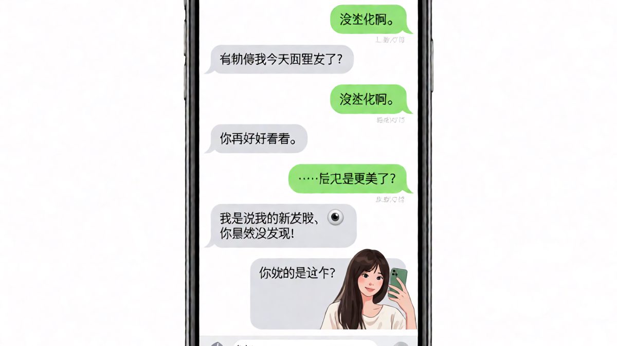 女生换了发型想让男友夸，结果男友早就知道了