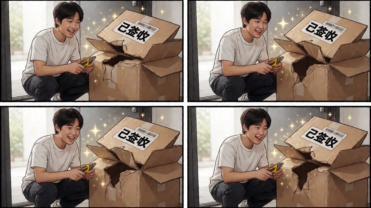 快递送达，满怀期待等待开箱