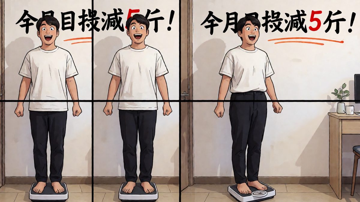 立下减肥誓言，雄心勃勃的早晨。
