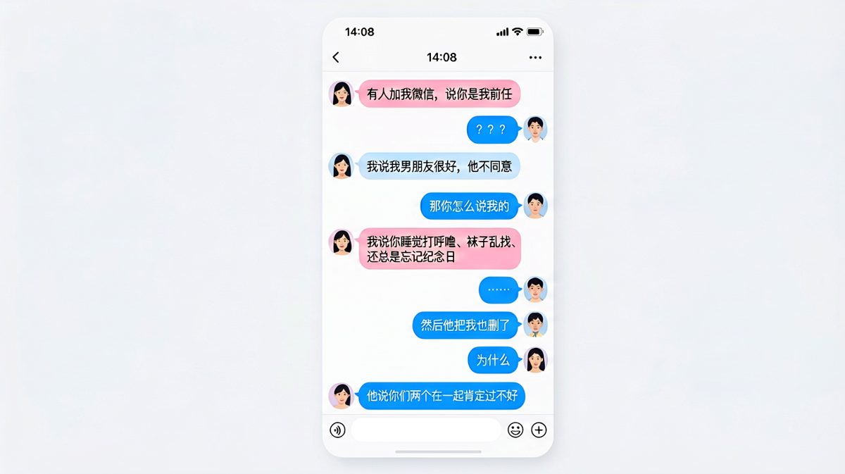 女生替男友拉黑前任反而被连坐，前任一句'你们两个肯定过不好'直接掀翻全场