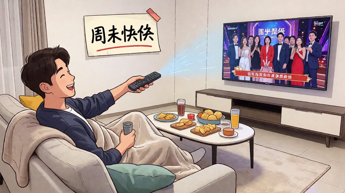 主角悠哉看电视，遥控器在手世界我有。